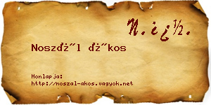 Noszál Ákos névjegykártya